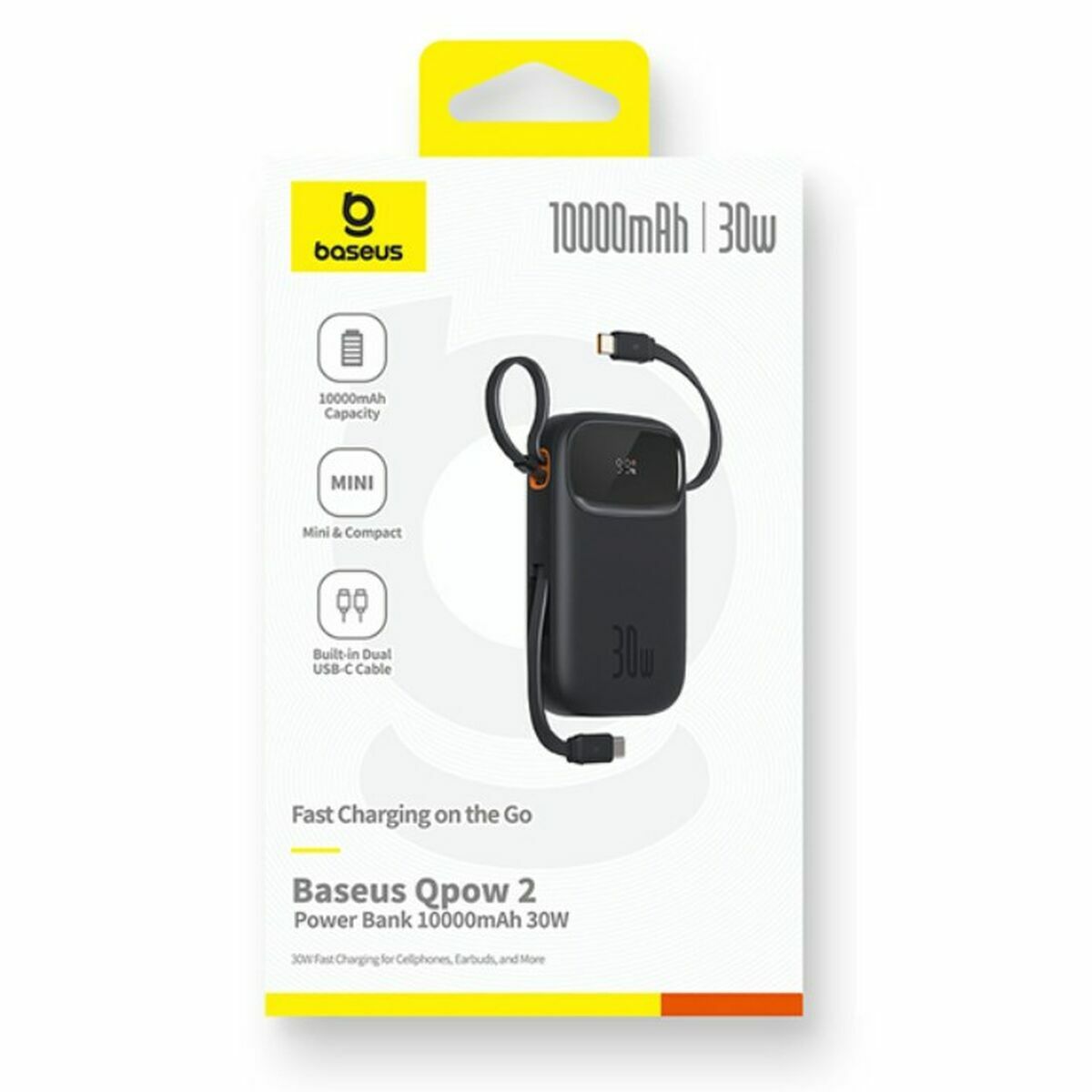 Baseus Powerbank 10000 mAh - 30W Gyorstöltő USB-C, Kijelzős
