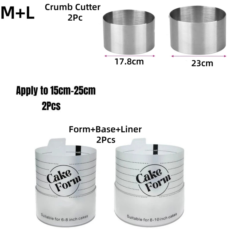 Állítható Kerek Sütemény Gyűrű Forma Visszahúzható Fondant Mousse Sütemény Gyűrű Akril Kör Torta Sütő Gyűrű Sütemény Eszközök Kerek Sütemény Forma Készlet