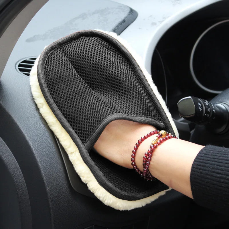 Mikroszálas Gyapjú Autómosó Kesztyű – Puha Tisztítókesztyű Autóhoz, Motorhoz, Fényezésbarát Ápolóeszköz
