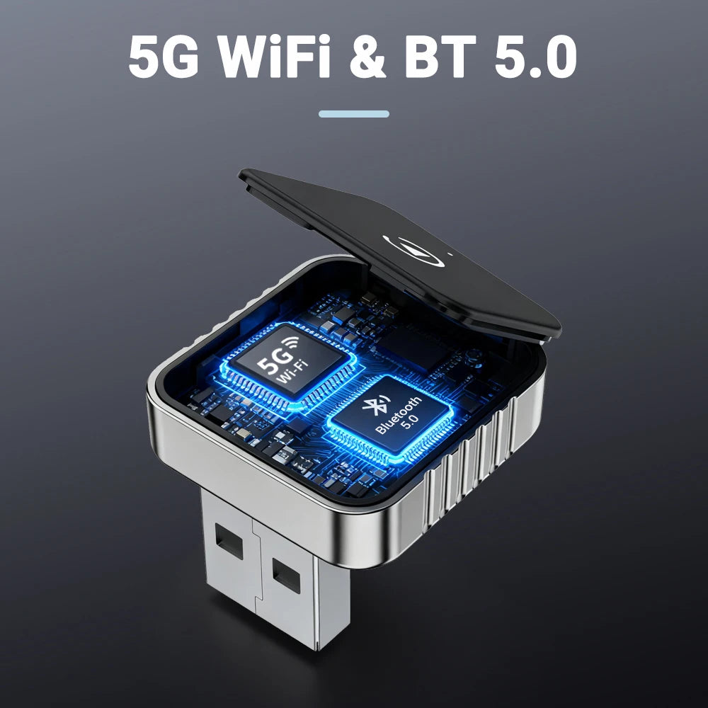 XUDA 2 az 1-ben Vezetékes-Vezeték Nélküli CarPlay Android Auto Adapter - USB Dongle, Plug & Play, Bluetooth