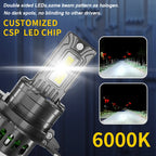 H4 LED Autós Fényszóró Izzók – 9003 / HB2, 30000LM, Canbus, Erős Fényű, 12V, 6000K – Táv és Tompított Fény egyben