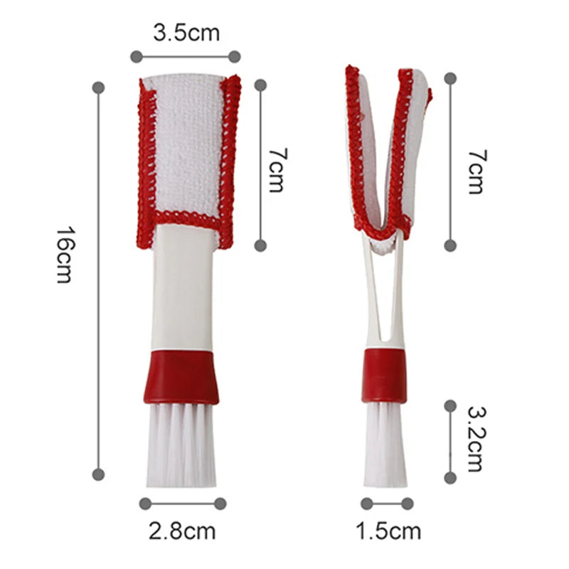 Car Interior Cleaning Brush Double Head Brushes Car Air Vent Dashboard Blinds Keyboard Dust Removal Brush Auto Cleaning Tools
