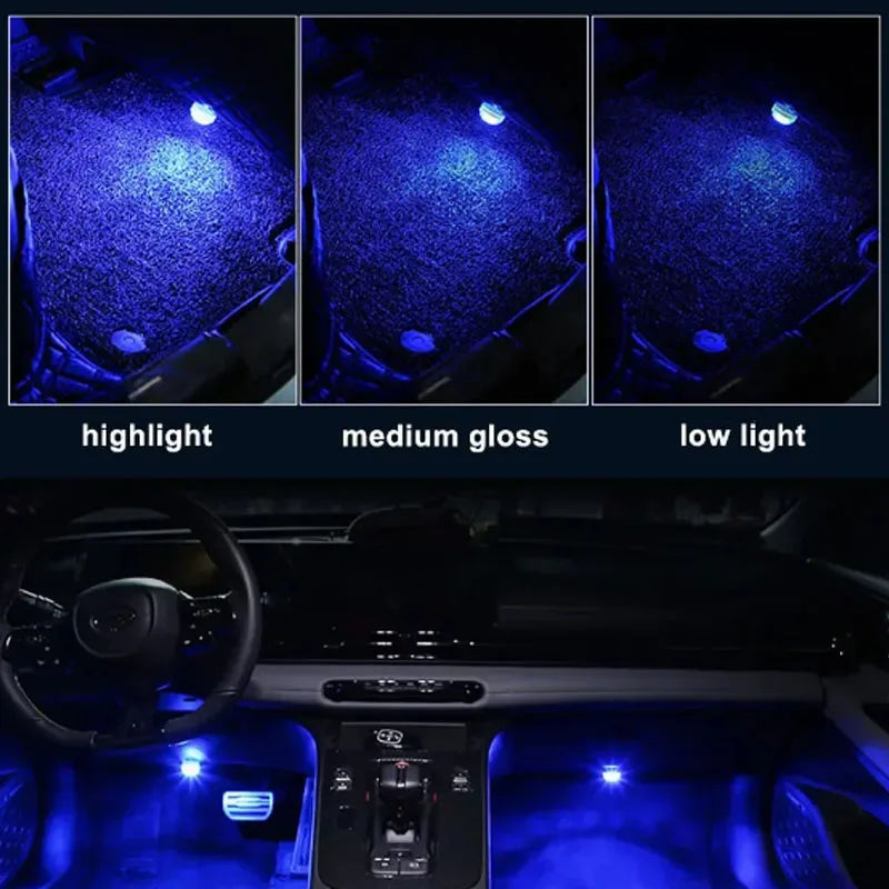Vezeték nélküli LED autós hangulatvilágítás - RGB színváltós dekorfény távirányítóval