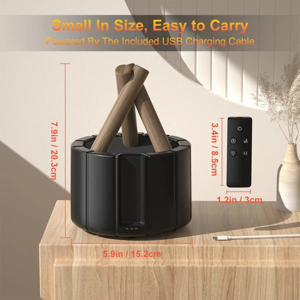 2025 New Simulated Flame Aroma Diffuser Bonfire Air Humidifier Ultrasonic Cool Mist Maker Fogger LED Essential Oil Lamp Difusor