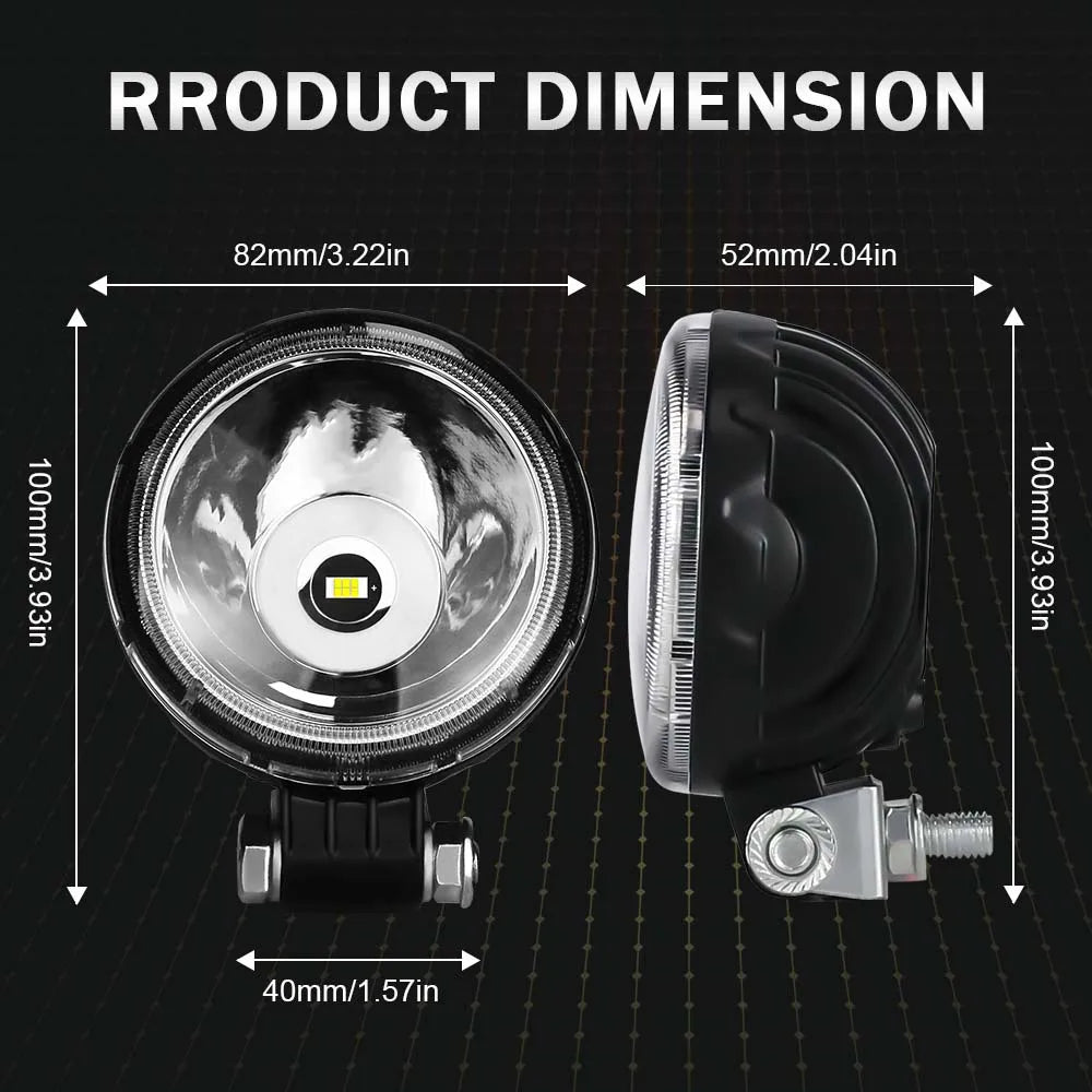 LED munkalámpa – kerek spotlámpa 12V/24V, terepjáró és motor”