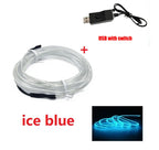 LED Autós Belső Világítás - Rugalmas EL Neon Szalag USB Csatlakozással