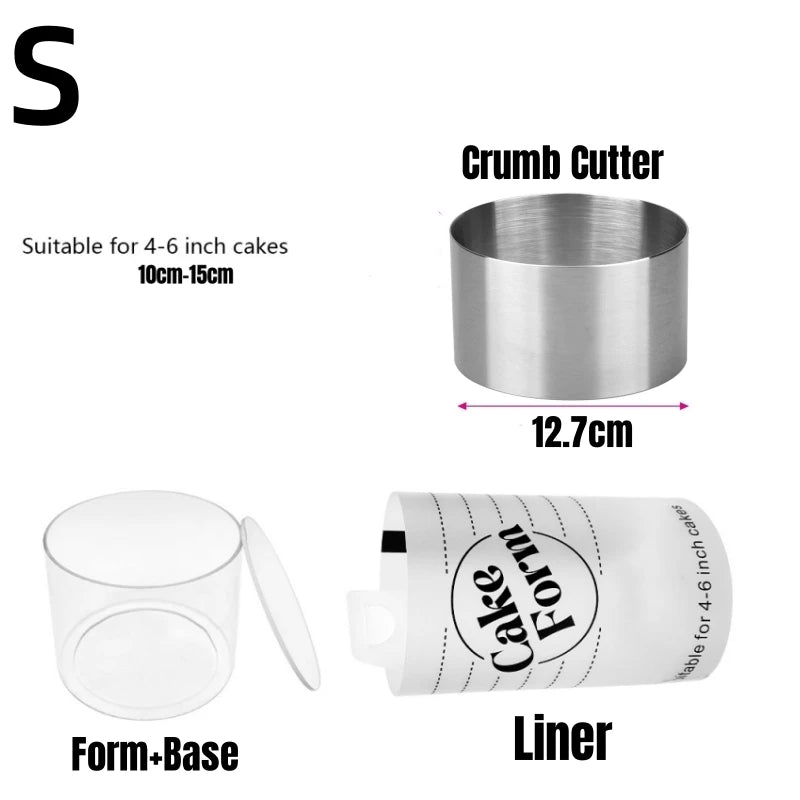 Állítható Kerek Sütemény Gyűrű Forma Visszahúzható Fondant Mousse Sütemény Gyűrű Akril Kör Torta Sütő Gyűrű Sütemény Eszközök Kerek Sütemény Forma Készlet