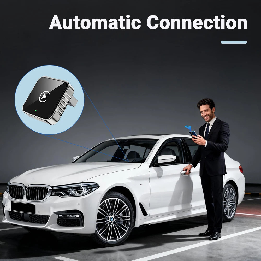 XUDA 2 az 1-ben Vezetékes-Vezeték Nélküli CarPlay Android Auto Adapter - USB Dongle, Plug & Play, Bluetooth