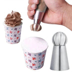 3pcs Stainless Steel Pastry Tip Torch Icing Nozzle Tips For Frosting Cupcake Cake Decorating Puff Making Baking Kitchen Tools