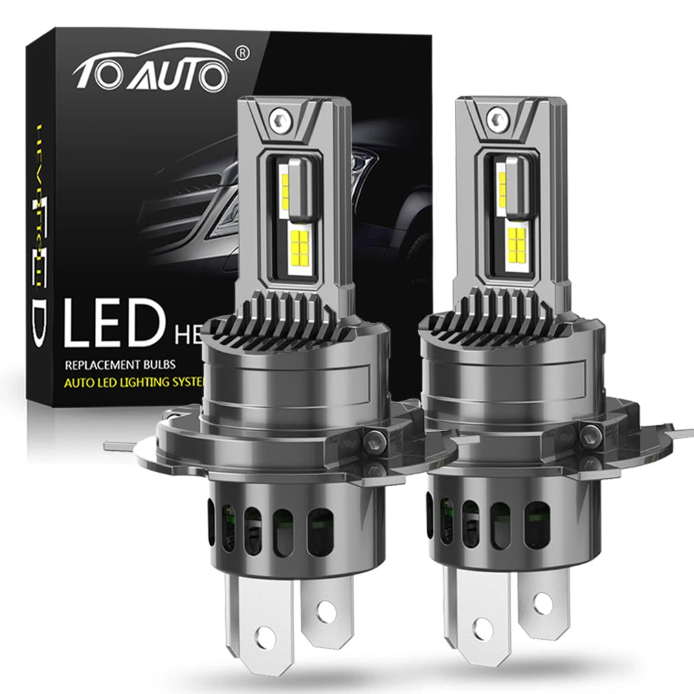 H4 LED erős autós fényszóró izzók 9003 HB2 – Magas és tompított fény, 30000LM, 12V, 6000K