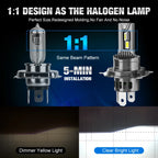 H4 LED erős autós fényszóró izzók 9003 HB2 – Magas és tompított fény, 30000LM, 12V, 6000K
