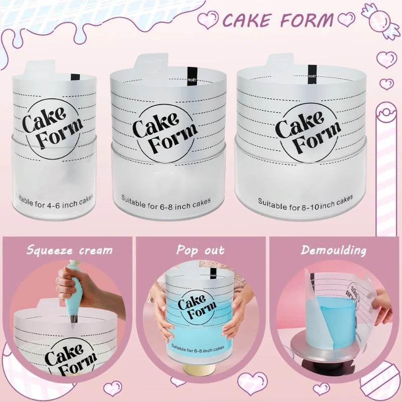 Állítható Kerek Sütemény Gyűrű Forma Visszahúzható Fondant Mousse Sütemény Gyűrű Akril Kör Torta Sütő Gyűrű Sütemény Eszközök Kerek Sütemény Forma Készlet