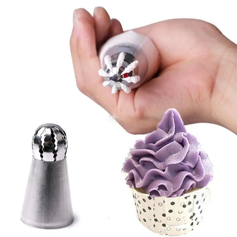 3pcs Stainless Steel Pastry Tip Torch Icing Nozzle Tips For Frosting Cupcake Cake Decorating Puff Making Baking Kitchen Tools