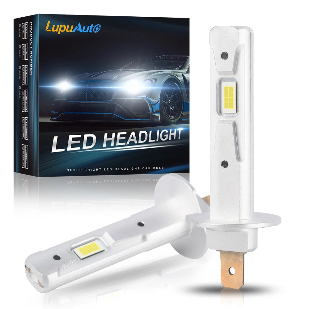 2 db 1:1 autó LED H1 H3 LED Canbus fényszóró izzó 60W 12000Lm fehér 6000K mini autóhoz, szuper fényes LED ködlámpák 12V Lupuauto