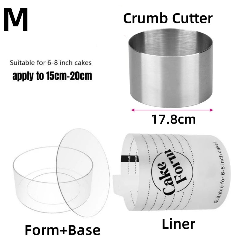 Állítható Kerek Sütemény Gyűrű Forma Visszahúzható Fondant Mousse Sütemény Gyűrű Akril Kör Torta Sütő Gyűrű Sütemény Eszközök Kerek Sütemény Forma Készlet