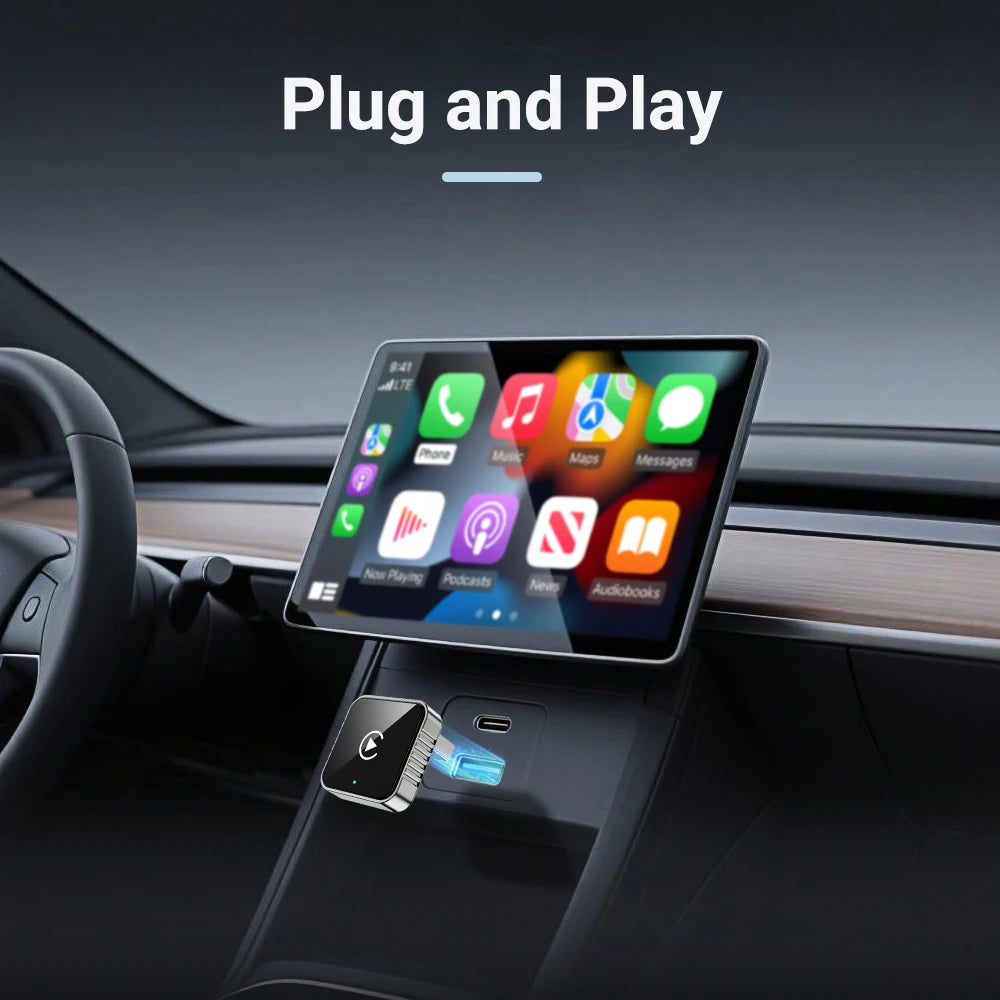 XUDA 2 az 1-ben Vezetékes-Vezeték Nélküli CarPlay Android Auto Adapter - USB Dongle, Plug & Play, Bluetooth