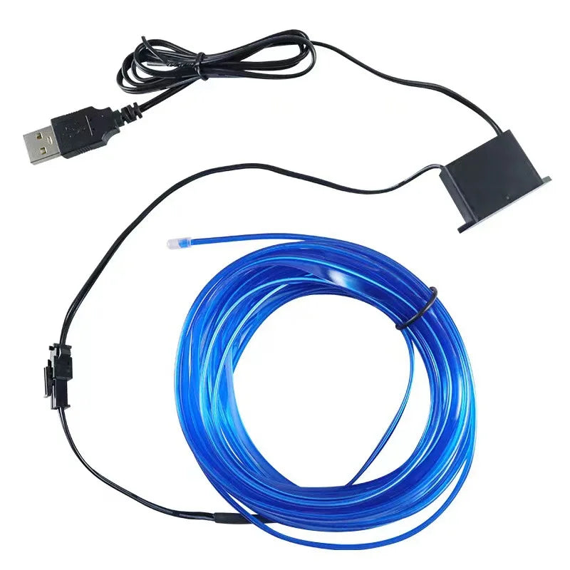 LED Autós Belső Világítás - Rugalmas EL Neon Szalag USB Csatlakozással