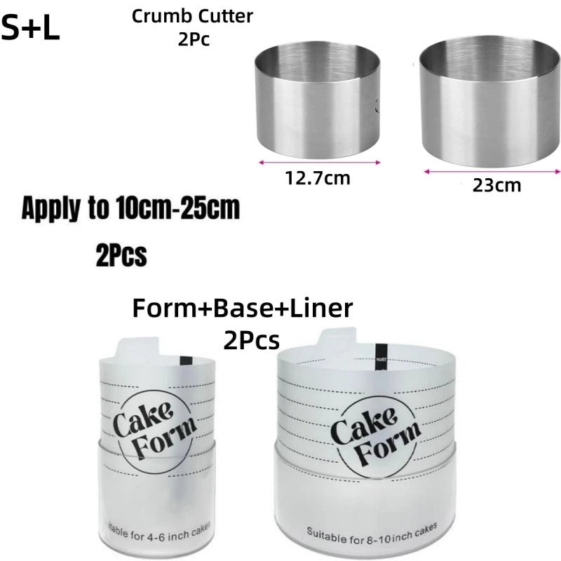 Állítható Kerek Sütemény Gyűrű Forma Visszahúzható Fondant Mousse Sütemény Gyűrű Akril Kör Torta Sütő Gyűrű Sütemény Eszközök Kerek Sütemény Forma Készlet