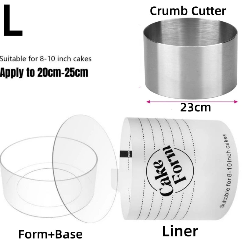 Állítható Kerek Sütemény Gyűrű Forma Visszahúzható Fondant Mousse Sütemény Gyűrű Akril Kör Torta Sütő Gyűrű Sütemény Eszközök Kerek Sütemény Forma Készlet