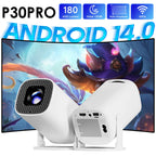 HONGTOP P30 PRO Okos Mini Projektor - Android 14, WiFi6, Bluetooth 5.0, 4K Támogatás, 720P HD Felbontás