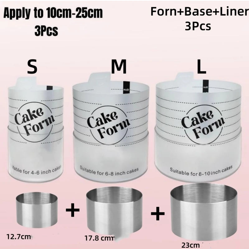 Állítható Kerek Sütemény Gyűrű Forma Visszahúzható Fondant Mousse Sütemény Gyűrű Akril Kör Torta Sütő Gyűrű Sütemény Eszközök Kerek Sütemény Forma Készlet