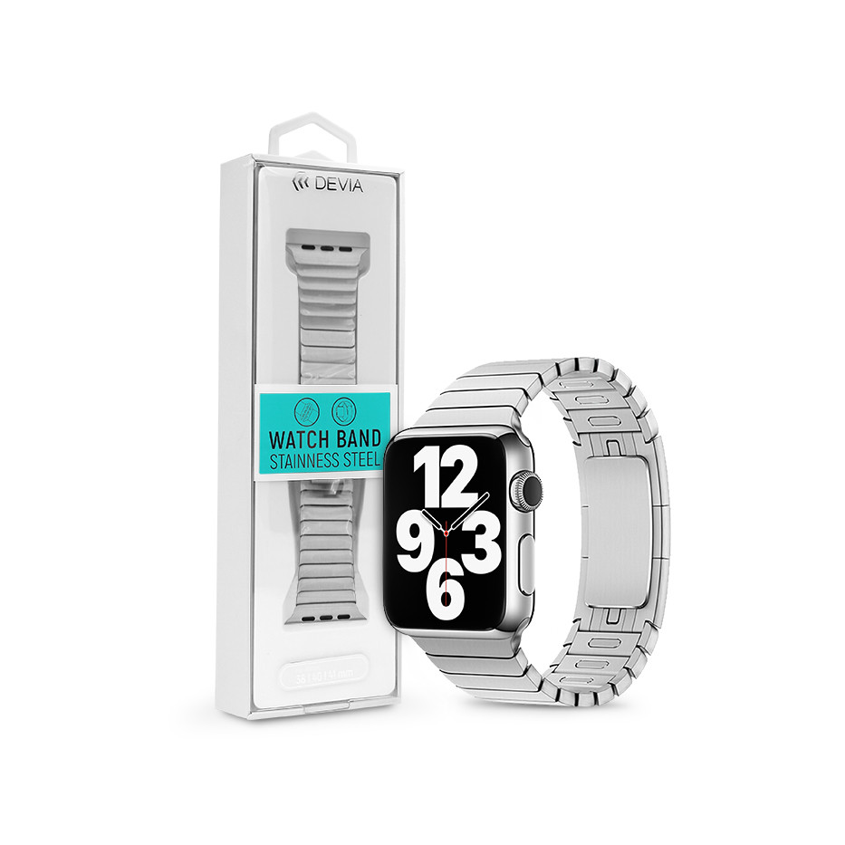 Devia Prémium Ezüst Apple Watch Karpérec - Elegáns Fém Szíj (ST325137)